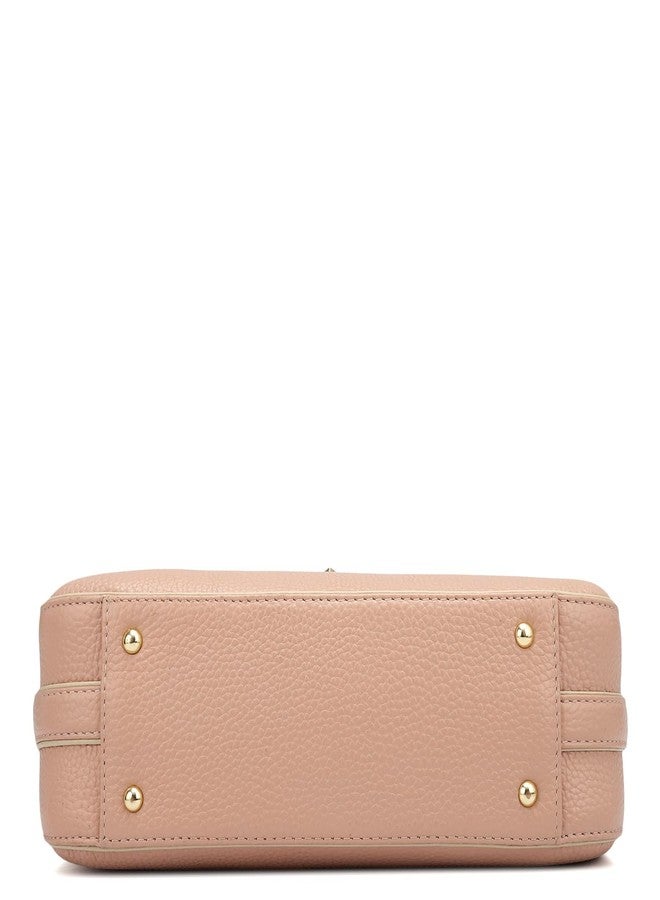 Da Milano Women's Leather Shoulder Bag - Pink | Genuine Leather Handbag with Gold Hardware, Broad Shoulder Strap & Secure Clasp Lock | Elegant Everyday Purse - Image 5
